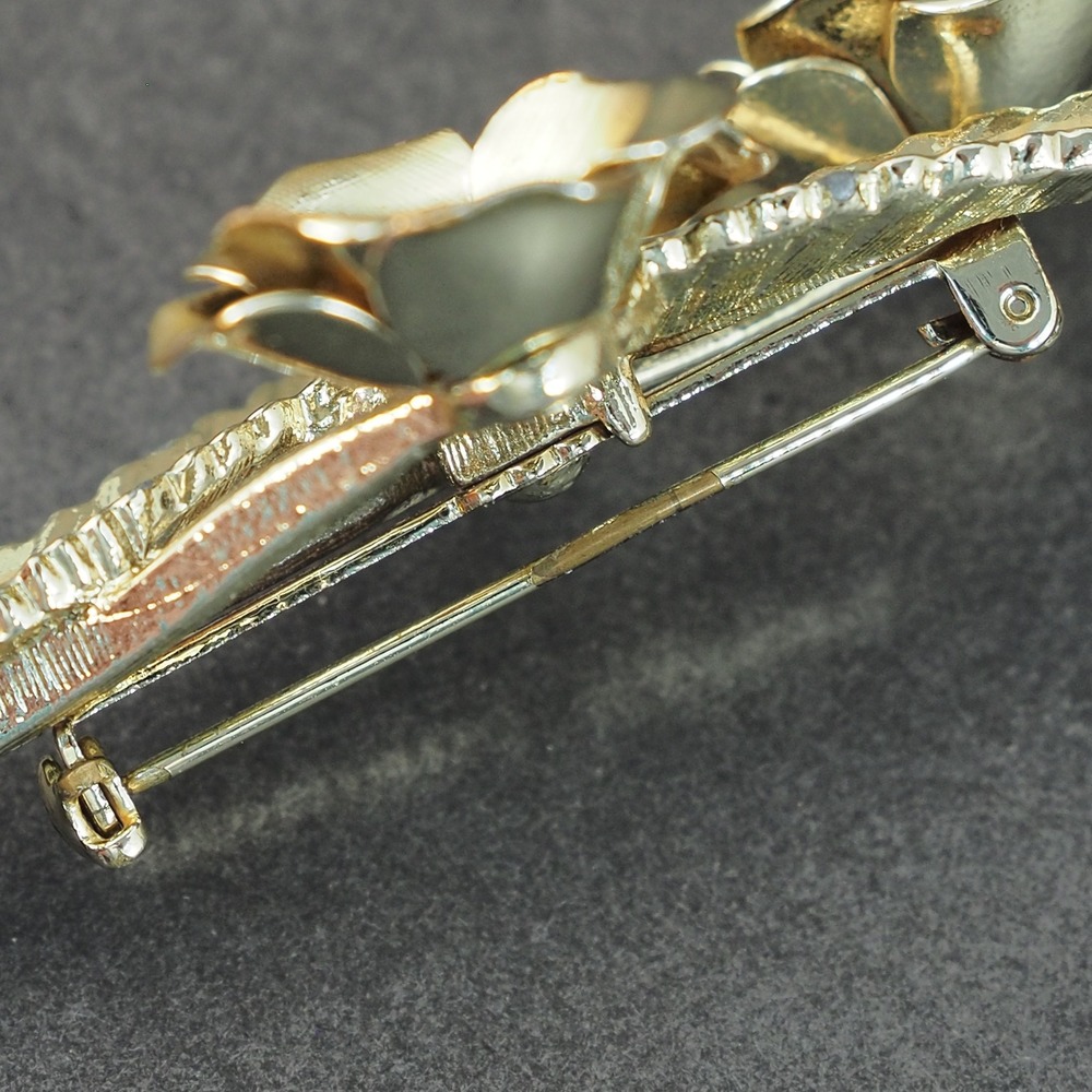 Cora Brooch Pin Silver Tone Flowers and Leaves Vintage Women's Jewelry - Picture 9 of 10